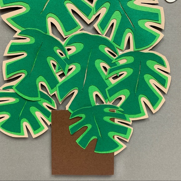 Plant love Monstera paper artwork wall hanging - Picture 4 of 11